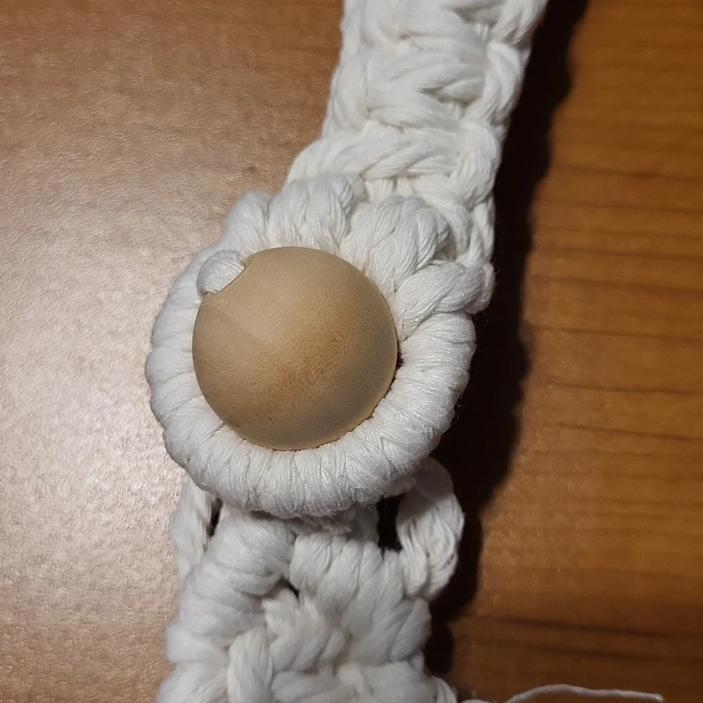 Handcrafted Off White Macramé Curtain Tie Backs  Set Of 2 New